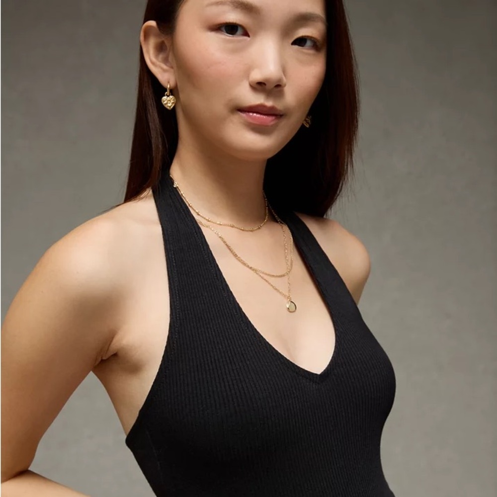 American Eagle Outfitters Black Ribbed Top - Picture 2 of 8